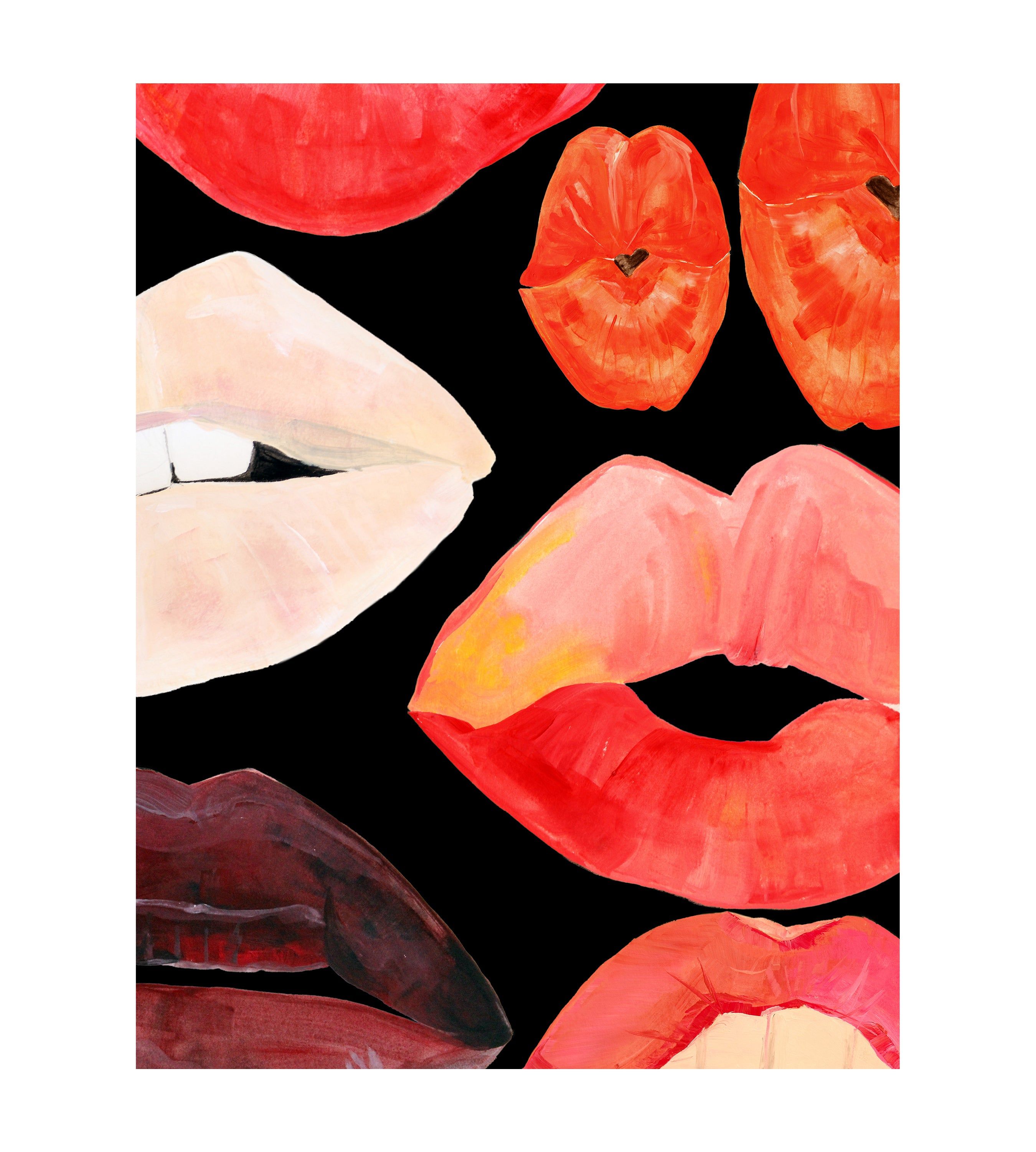 2700x3000 Lips on Black Wallpaper