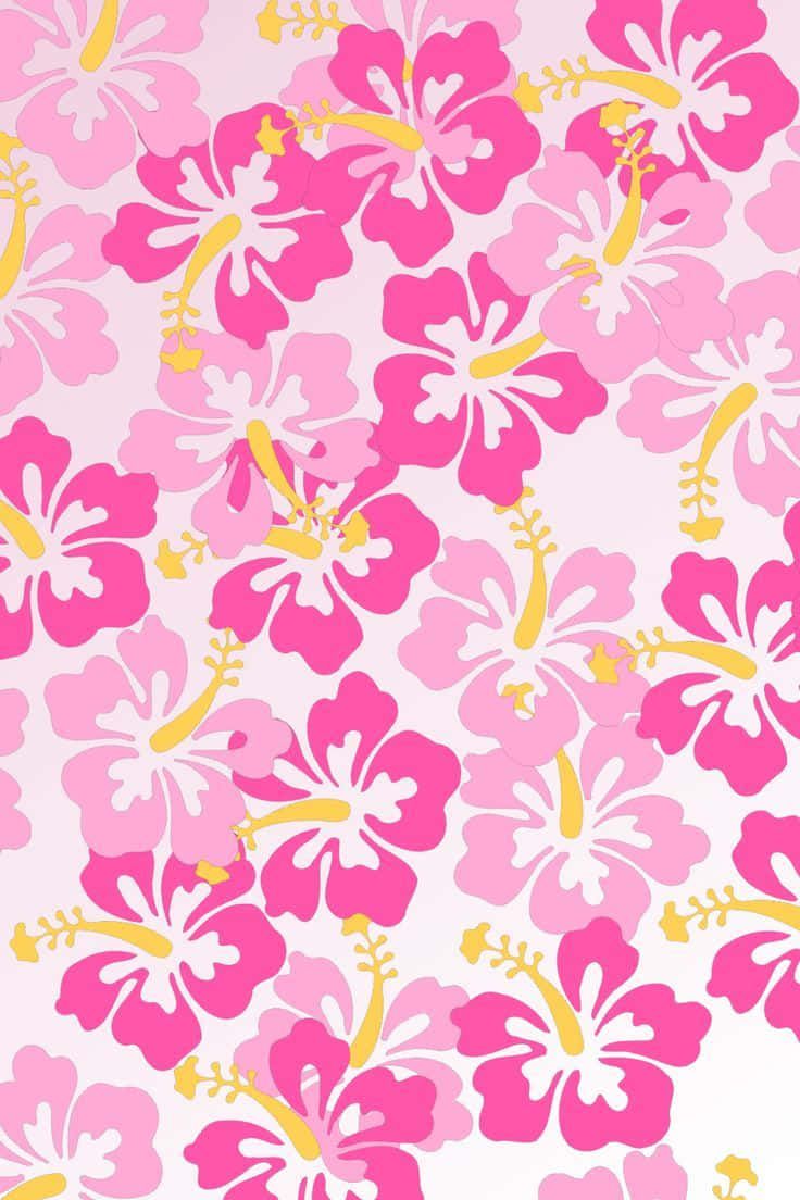 736x1104 Download Pink Hibiscus Pattern Wallpaper