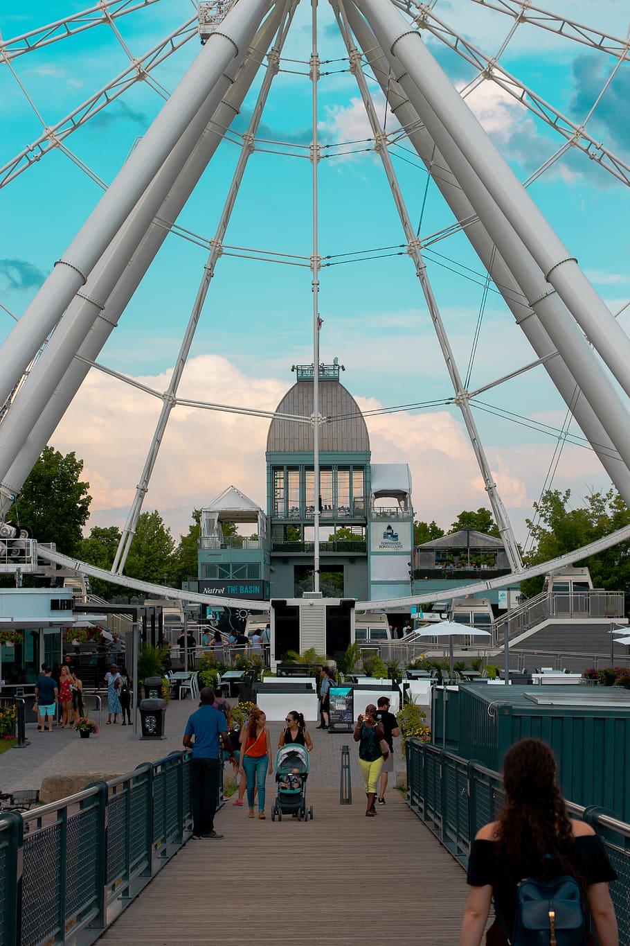 910x1365 HD wallpaper: montreal, canada, old port of montreal, ferris wheel, geometric