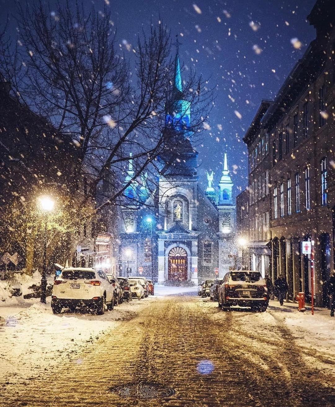 1080x1312 Live MTL on Instagram: “Snow in Old Montreal ❄️