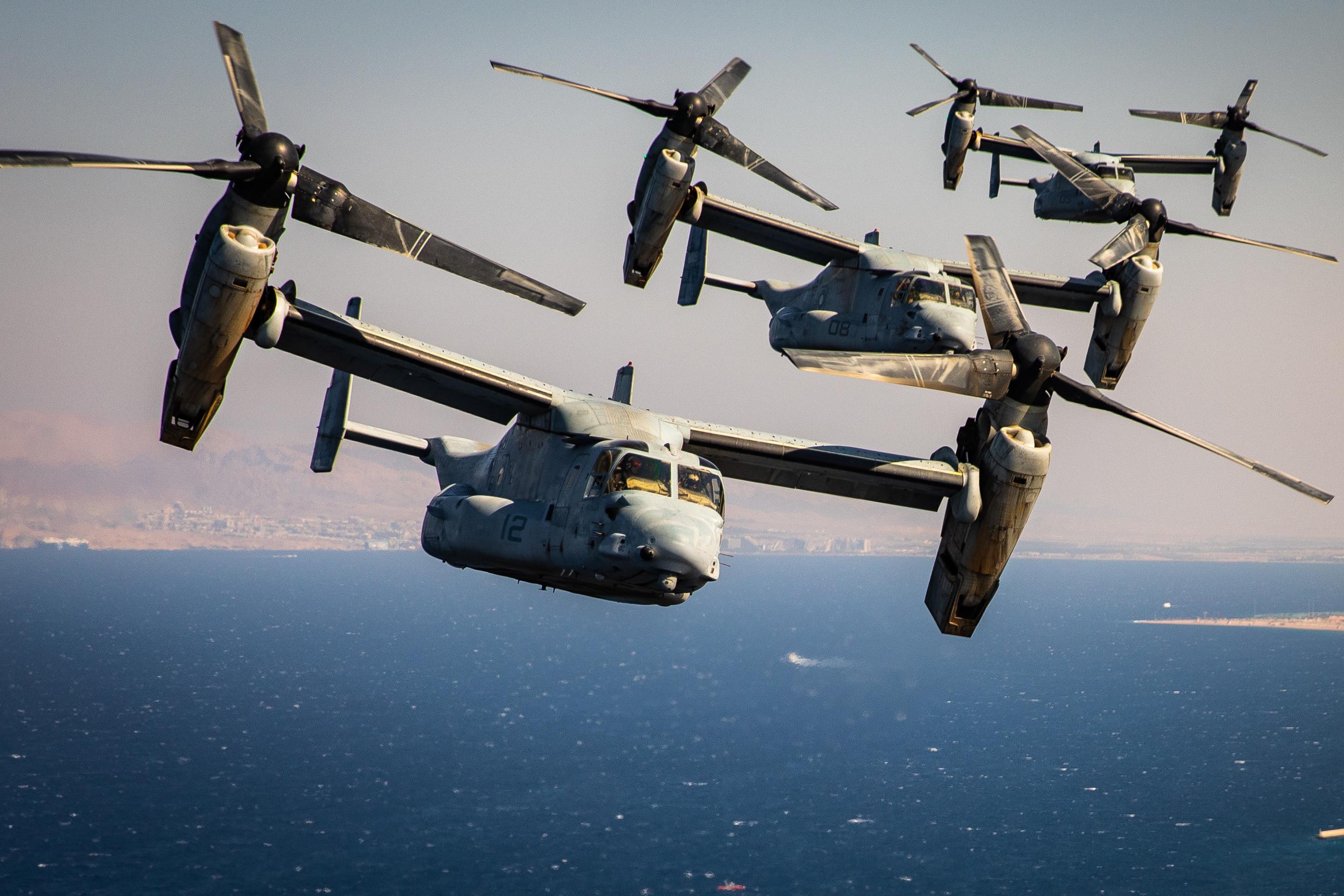 2881x1921 USMC MV 22 Ospreys During A Training Mission In Kuwait, Sept. 2019 Photo By: Marine Corps Sgt. Branden Bourque [2881 X 1921]