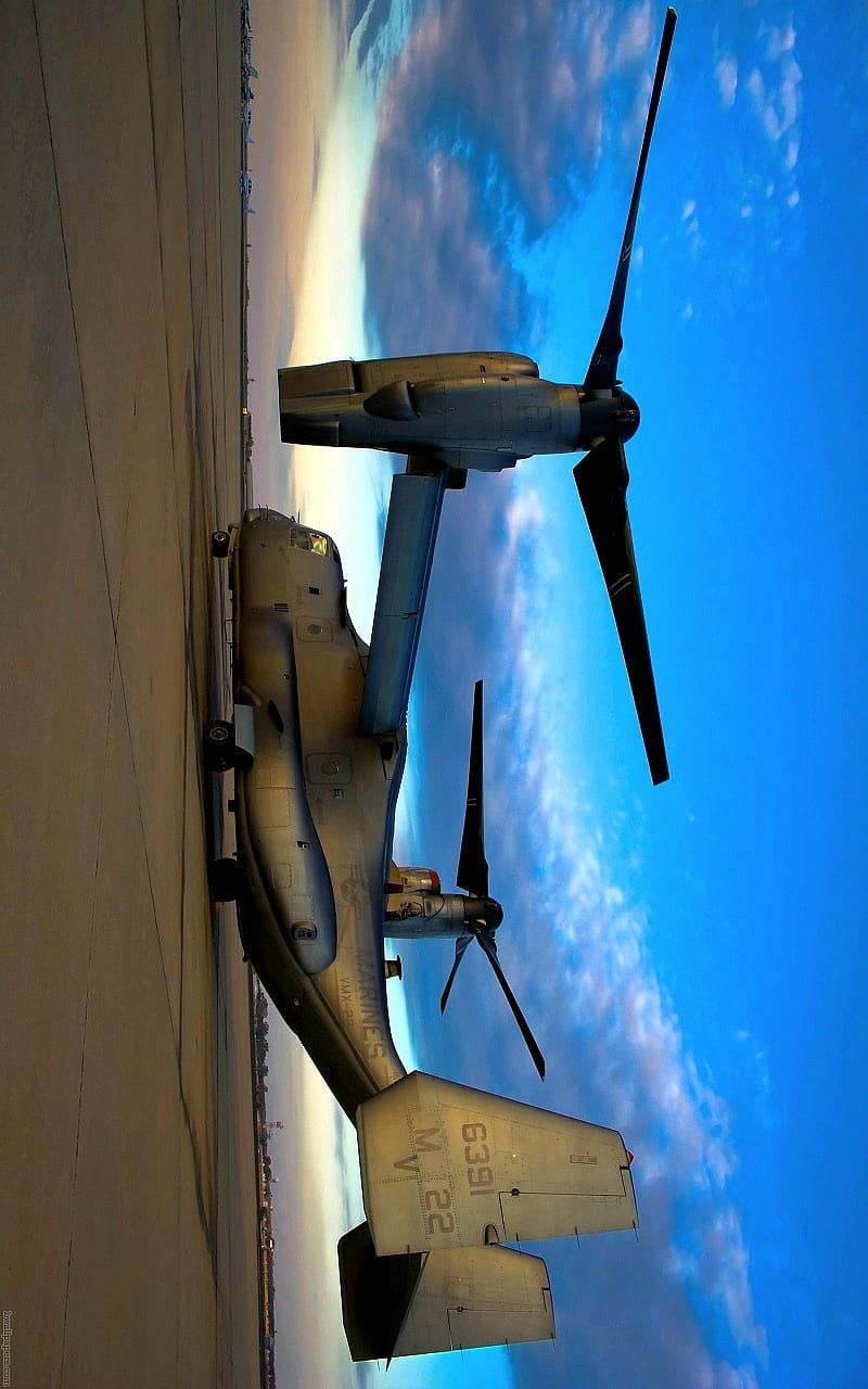 800x1280 Marines V 22 Osprey, aircraft, flag, flight, force, helicopter, military, plane, HD phone wallpaper