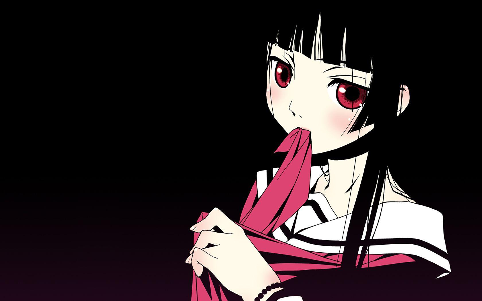 1680x1050 Hell Girl, sailor uniforms, anime girls, Enma Ai, red eyes, Jigoku