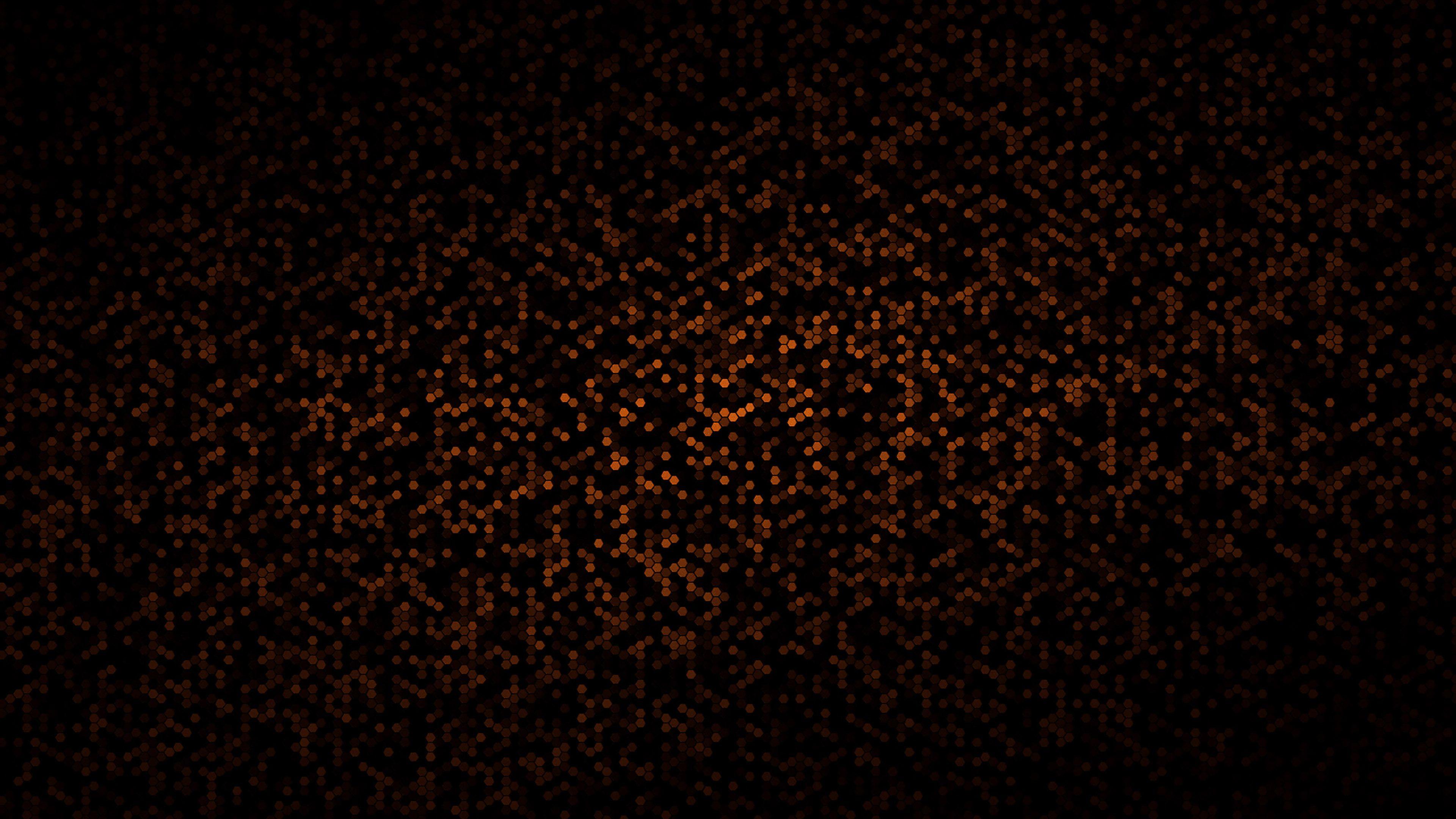 3840x2160 Dots Pattern Black And Orange Abstract