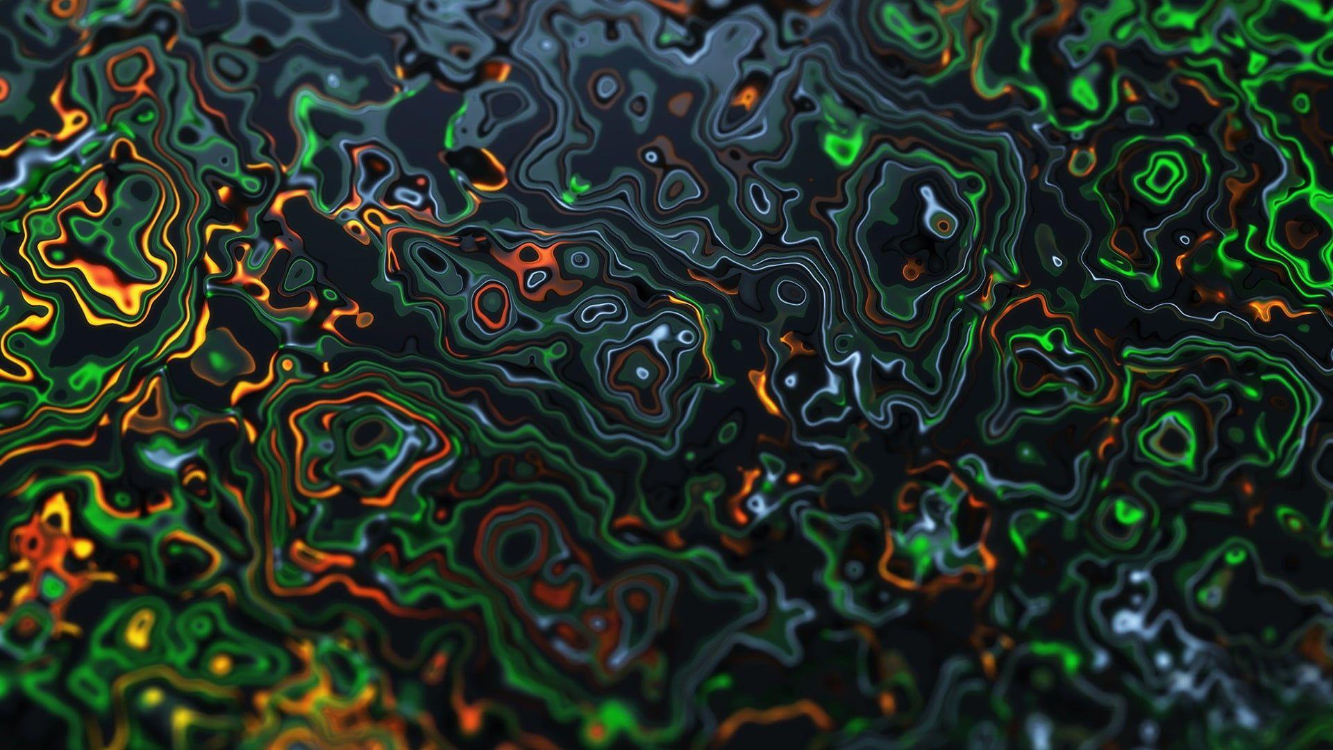 1920x1080 Black, green, and orange digital wallpaper, abstract, colorful HD