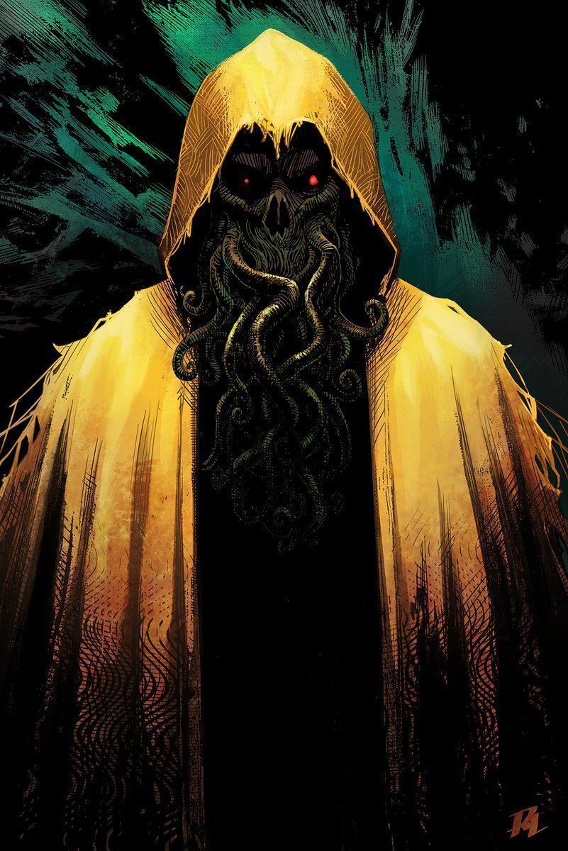 801x1200 To stay with the Halloween theme, Hastur B&W and with the colors of #Halloween #horror #inkdrawing #hastur