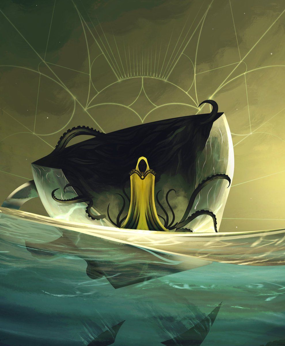 990x1200 The King in Yellow Mobile Wallpaper Commission featuring Hastur from H.P. Lovecraft