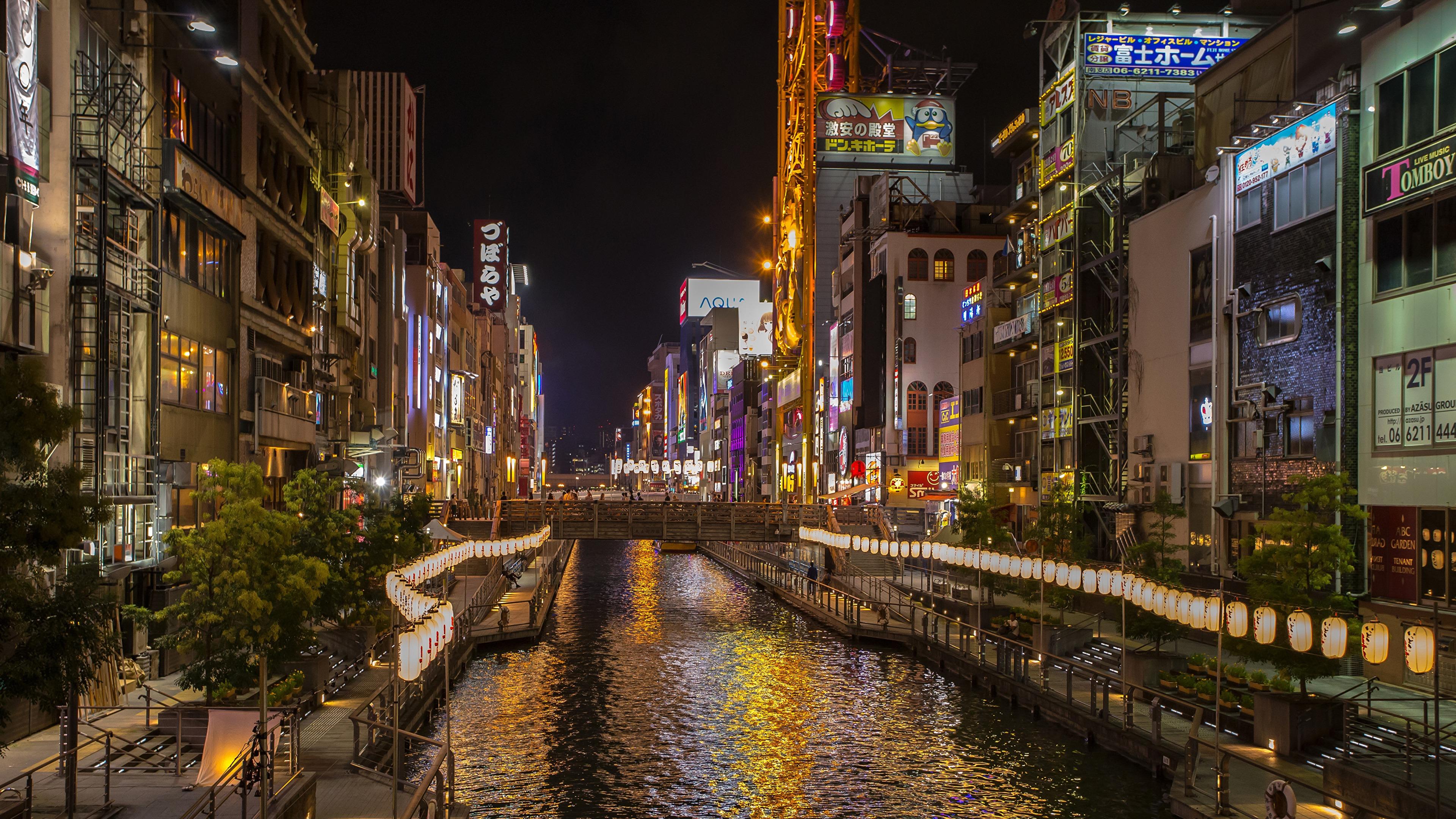 3840x2160 Osaka at night