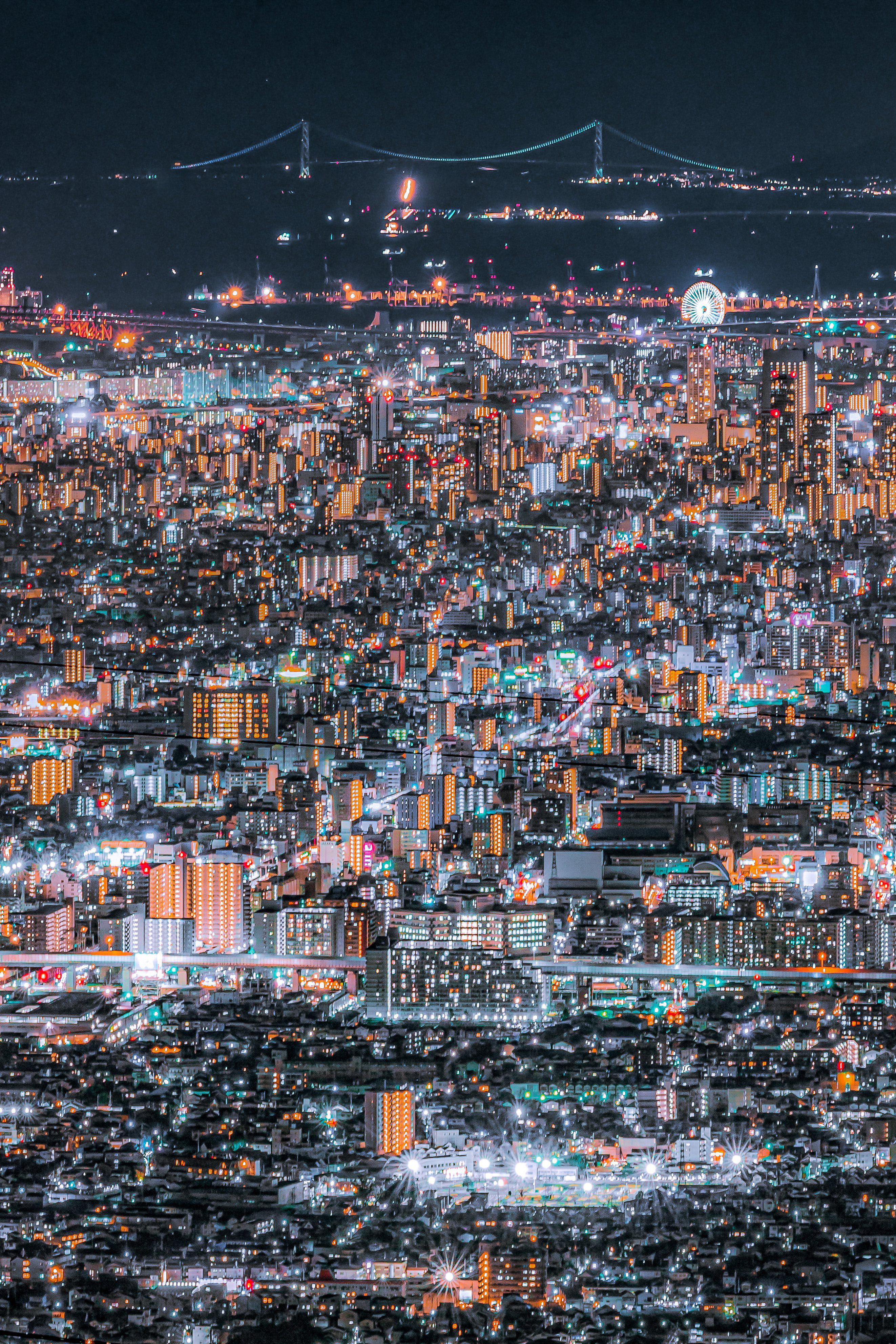 2645x3968 Night view of Osaka, Japan