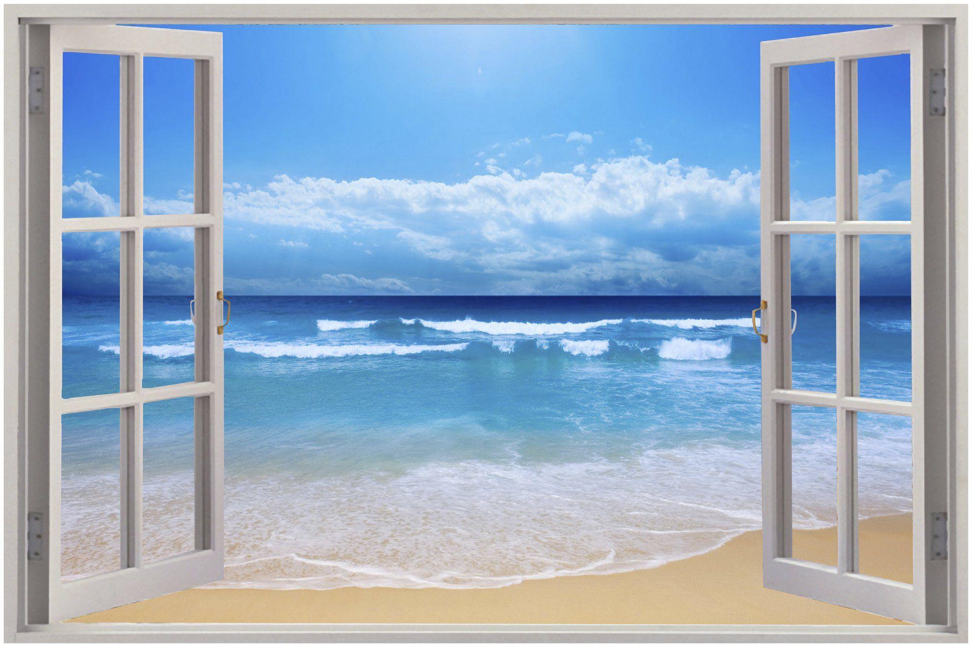 2000x1333 Hình nền cửa sổ nhìn ra bãi biển