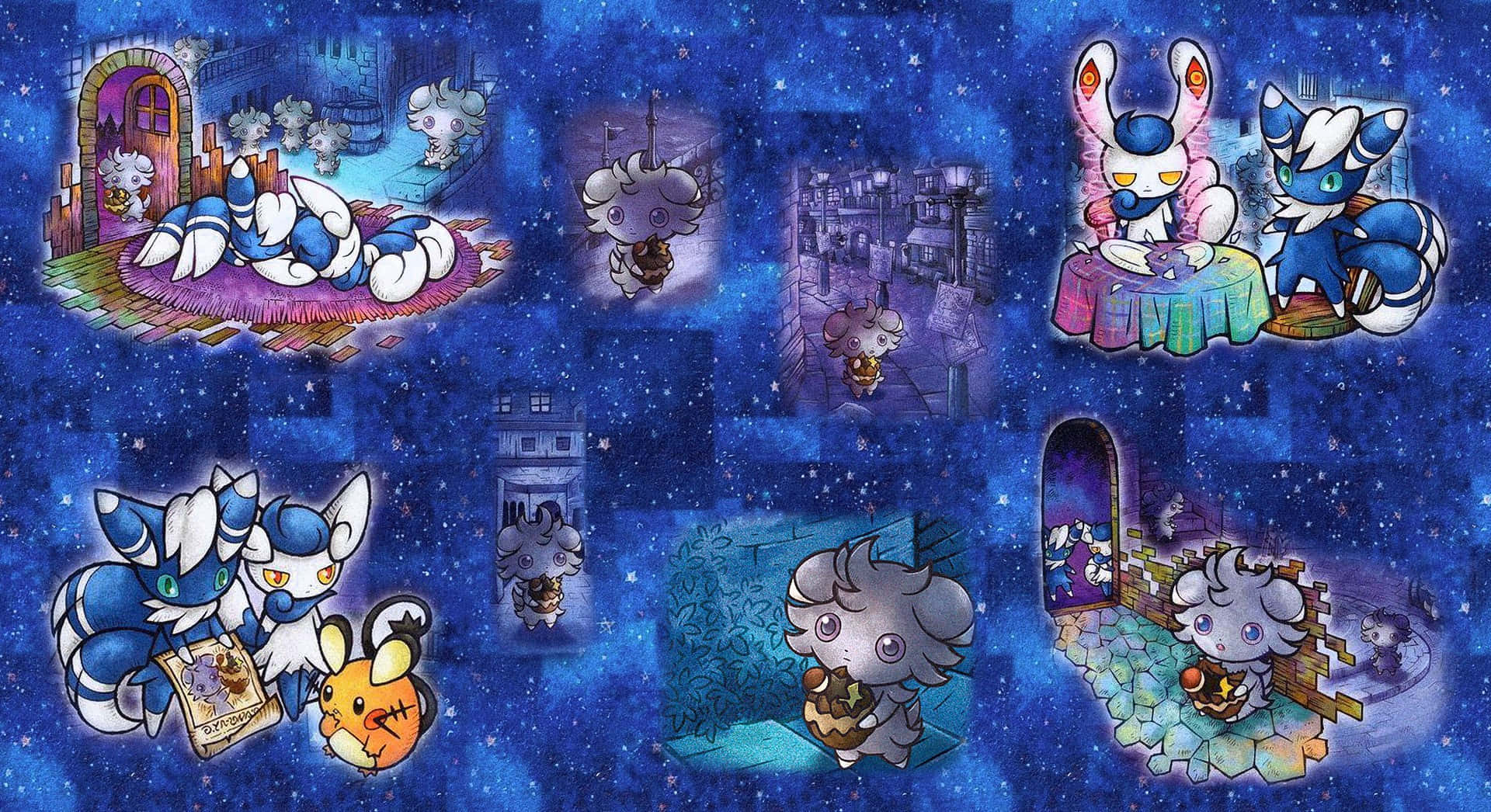 1920x1046 Download Espurr And Meowstic As A Family Wallpaper