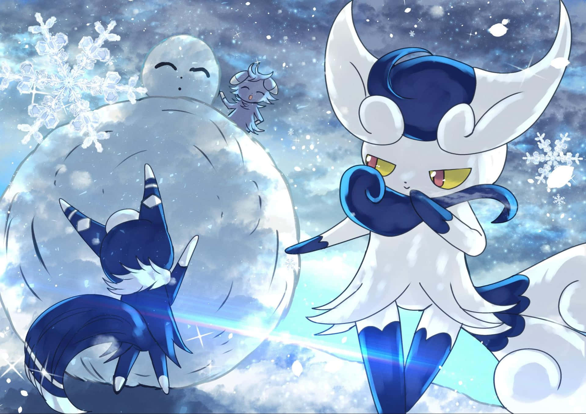 1920x1358 Download Final Forms Of Espurr In Snow Wallpaper