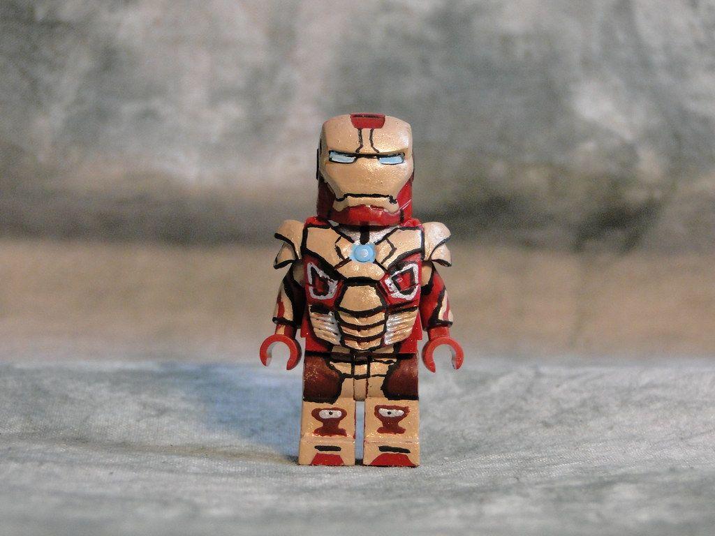 1024x768 Custom Lego Iron man mk 42 minifig. A handpainted custom mi
