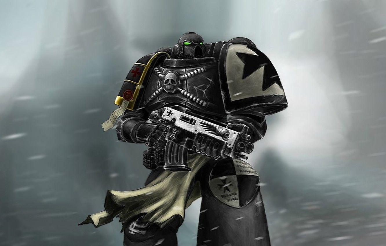 1332x850 Wallpaper Black Templars, space marine, bolter, power armor