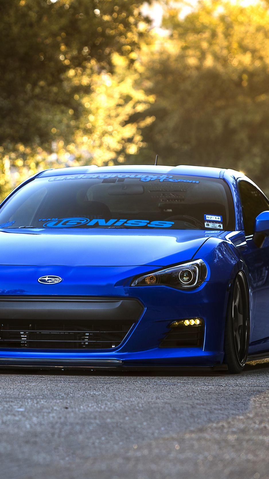 938x1668 Download wallpaper 938x1668 subaru, brz, blue, front, sports car