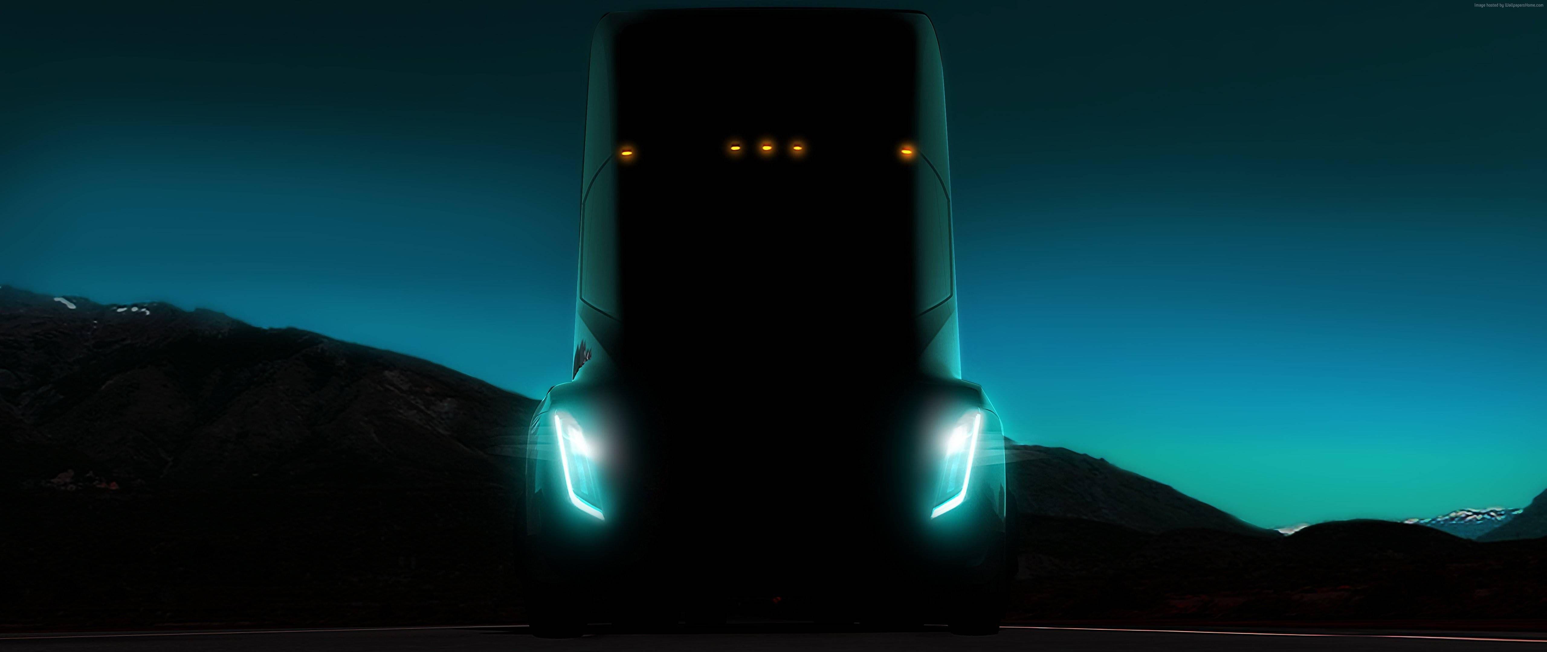 5120x2160 Tesla Truck Wallpaper
