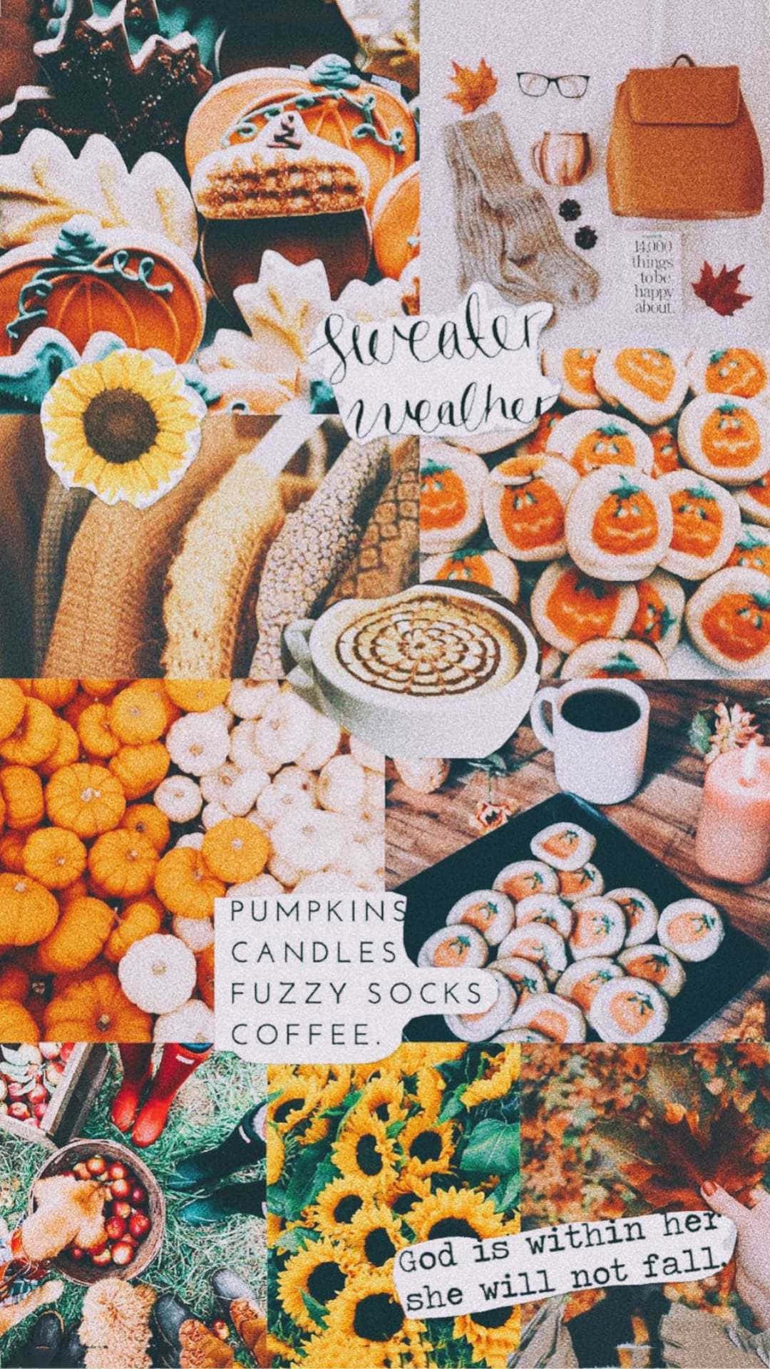 1080x1920 Download Cute Autumn Yummy Food Collage Wallpaper