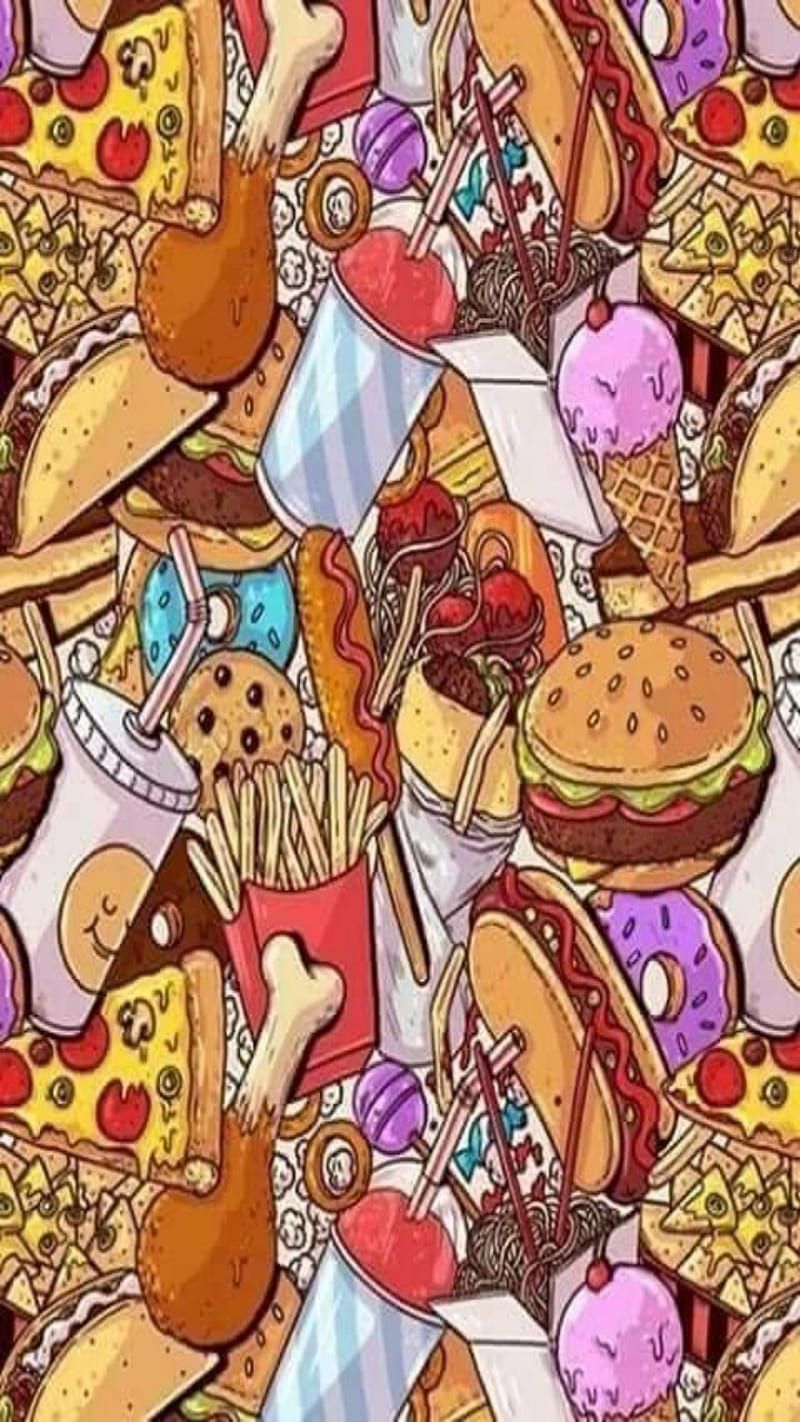 800x1422 HD food collage wallpaper