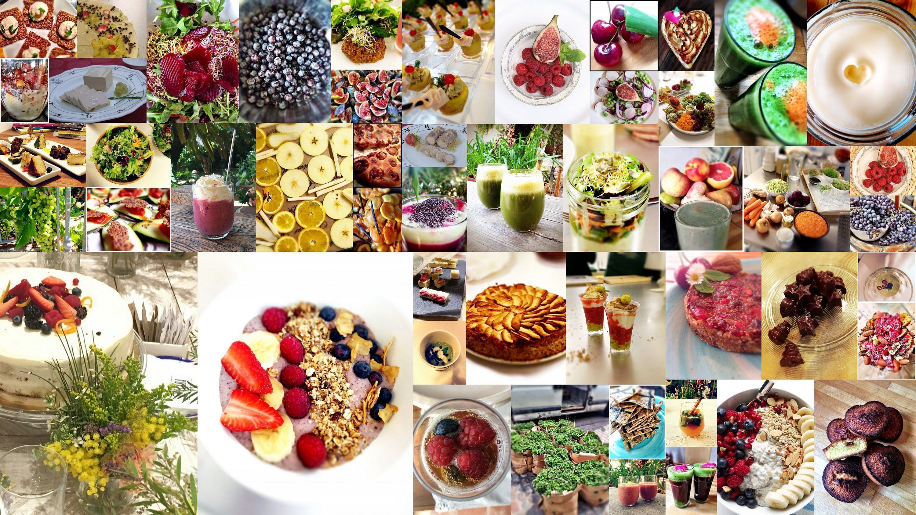 3000x1688 Food Aesthetic Photo Wall Collage Kit of 50 Pieces Kitchen Desert Green Juice Pie