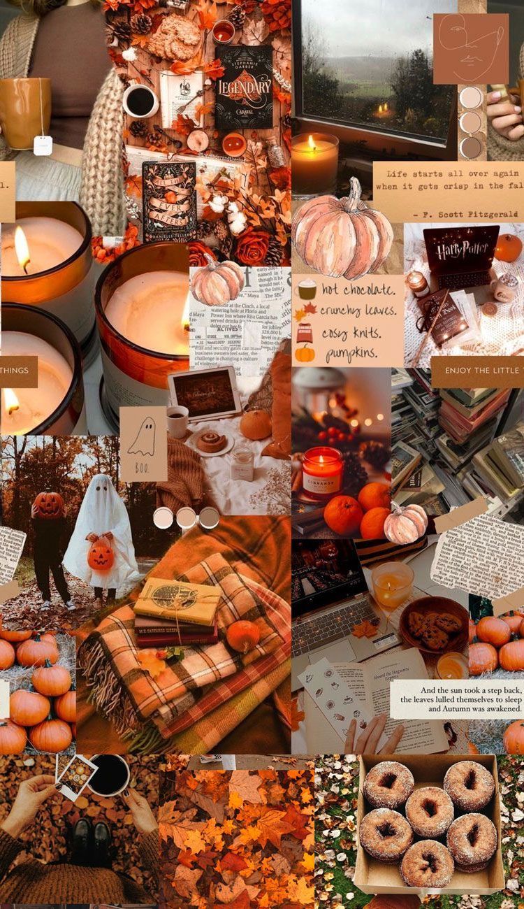 750x1300 Harvest Harmony Collages of Autumn's Beauty : Rustic Charm Collage for Phone & iPhone. Colour + Mood + Style Inspiration