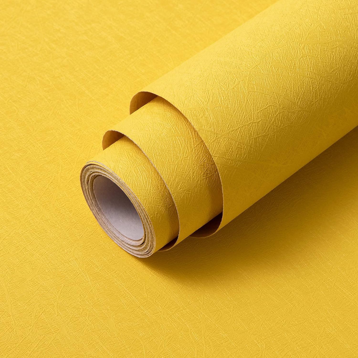 1500x1500 Abyssaly Yellow Wallpaper Peel and Stick Removable Wall Paper for Girls Bedroom 15.7 X 118 Self Adhesive Embossed Silk Textured Contact Paper Modern Home Decorative Shelf Liner