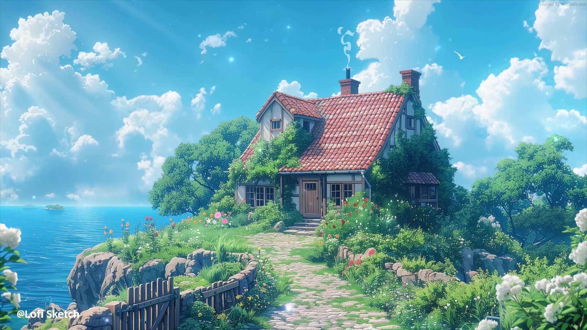 1920x1080 Lofi House Cloudy Day Live Wallpaper