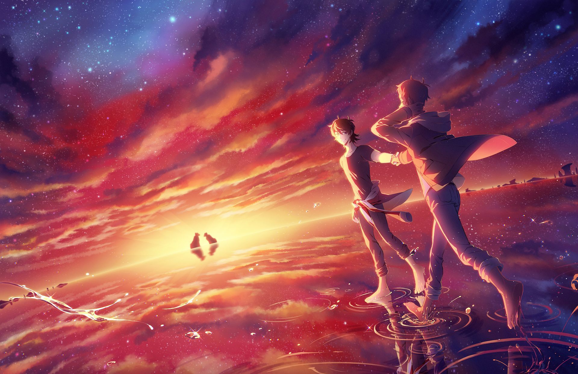 1920x1241 Phone wallpaper: Klance (Voltron), Keith Kogane, Tv Show, Voltron: Legendary Defender, Barefoot, Black Hair, Feet, Lance (Voltron), Sky, Smile, Water 875343