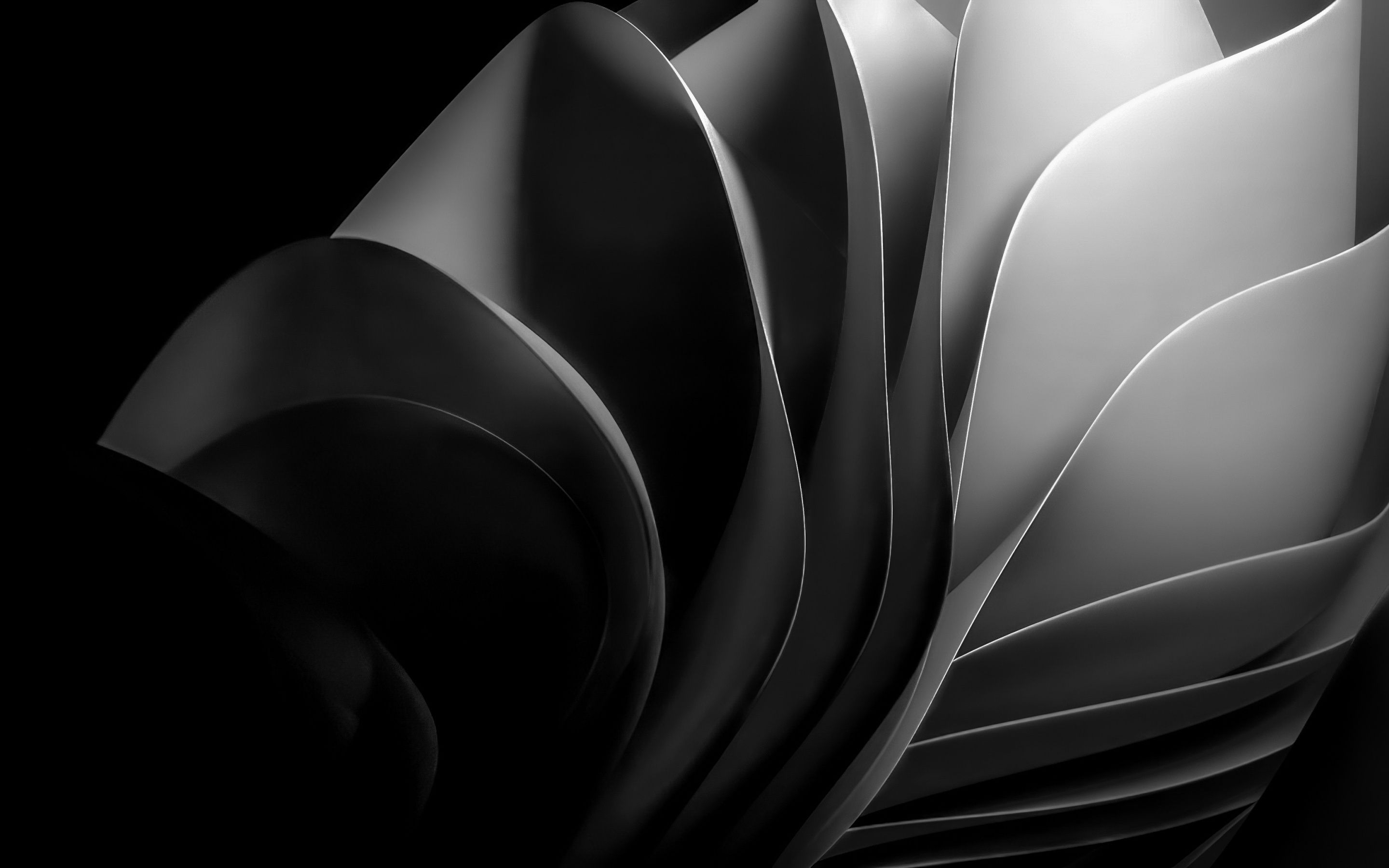 2880x1800 Windows 11 Wallpaper 4K, Monochrome, Dark Mode