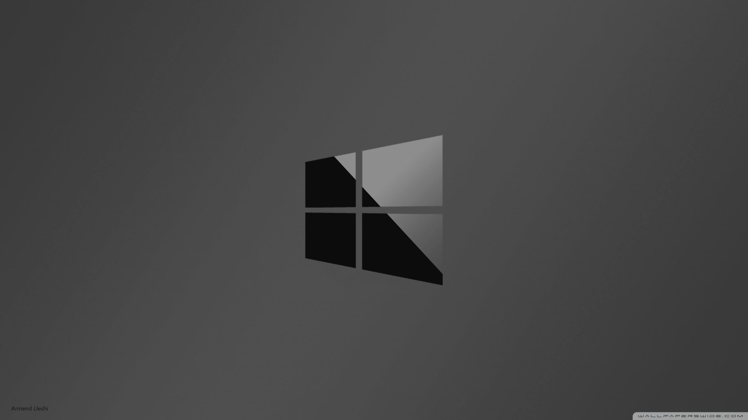 2560x1440 Windows 10 Logo Black Metallic 4K UHD Wallpaper for UltraHD Desktop and TV