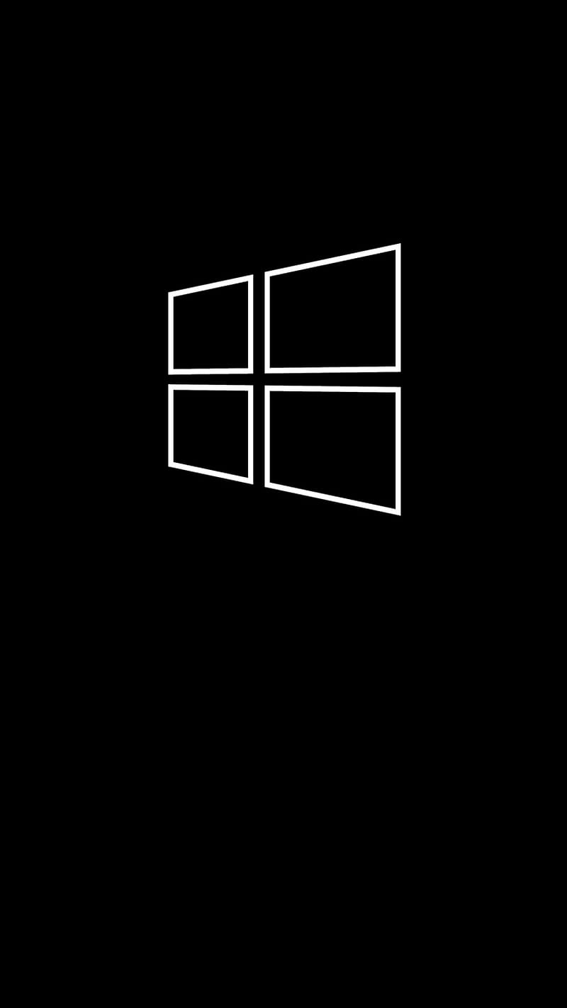 800x1422 Black Windows, logo, phone, whitw, HD phone wallpaper