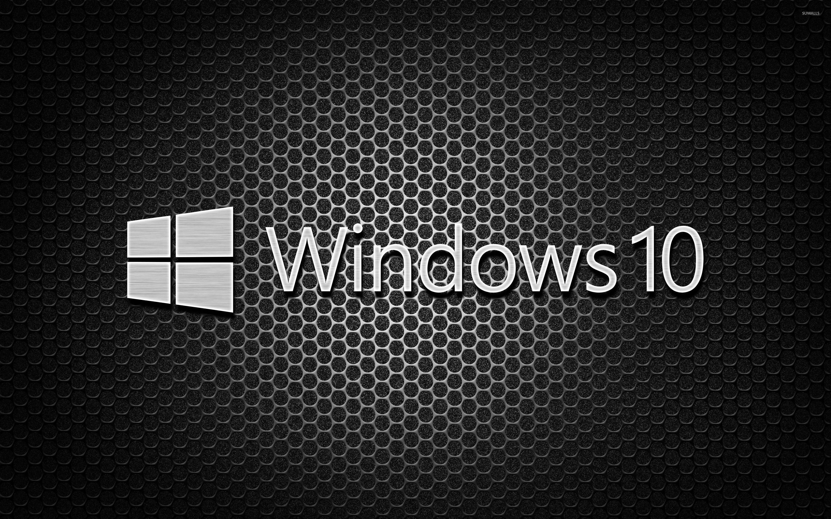 2880x1800 Windows 10 white text logo on honeycomb pattern wallpaper wallpaper