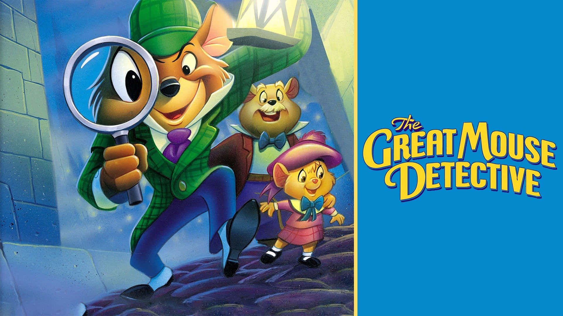 1920x1080 Download The Great Mouse Detective animated movie poster featuring Basil, Dawson, and Ratigan Wallpaper