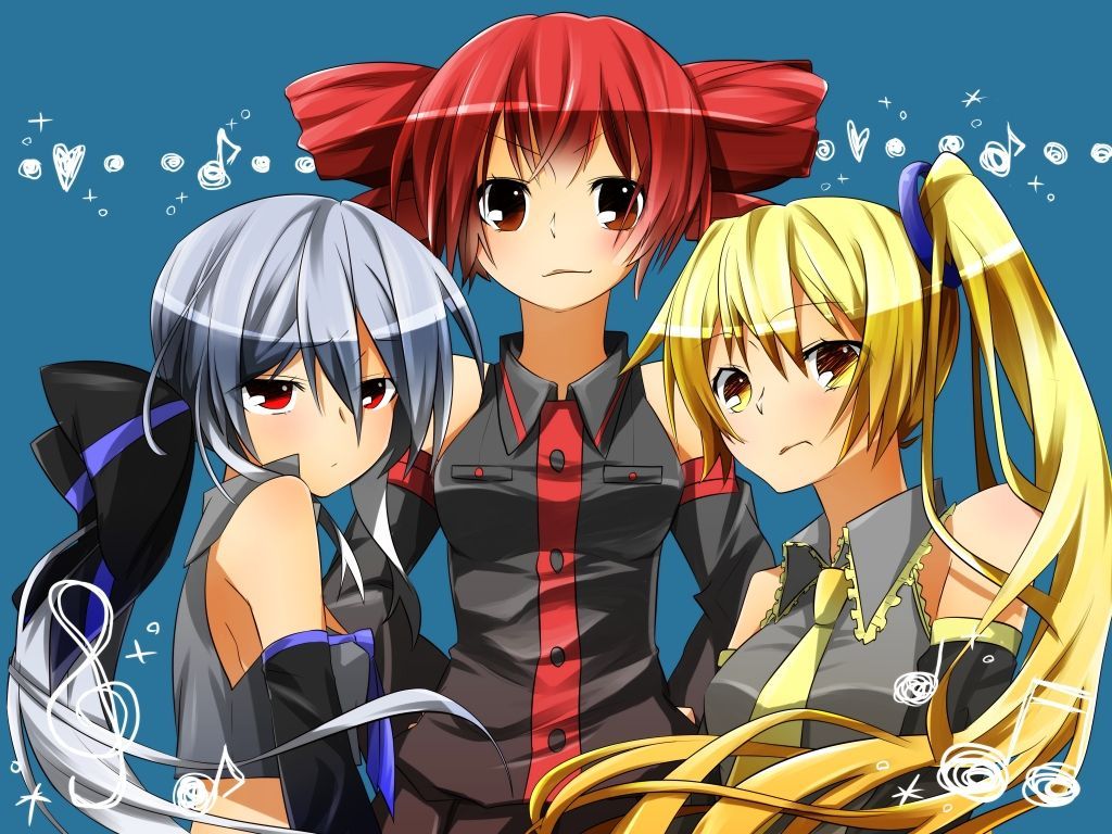 1024x768 akita neru blue kasane teto red hair sakuragi ren utau vocaloid yowane haku. konachan.net.com Anime Wallpaper