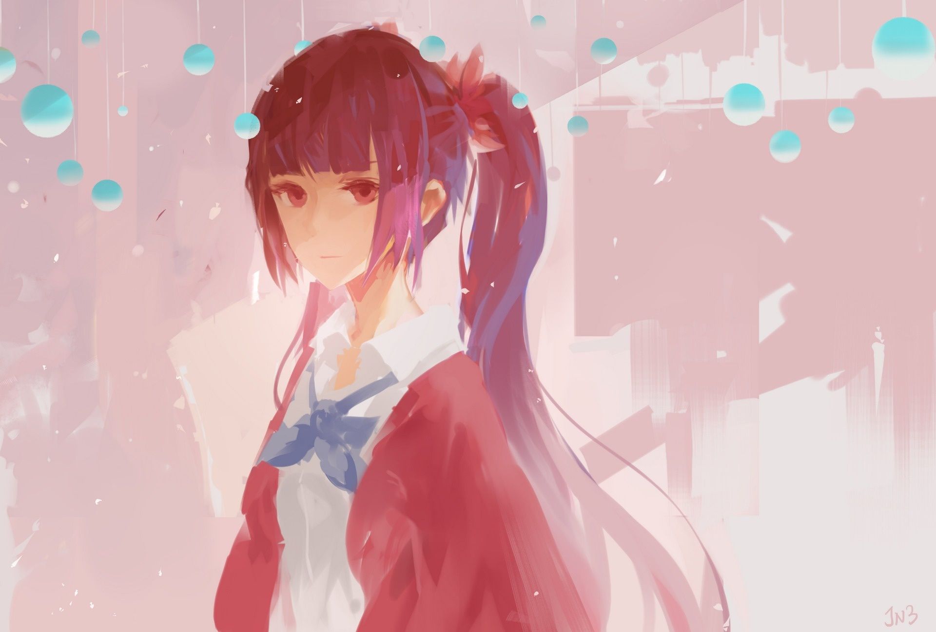 1920x1297 Wallpaper girl, anime, art, bow, jn dong fang zhi zi, Utau for mobile and desktop, section аниме, resolution 1920x1297