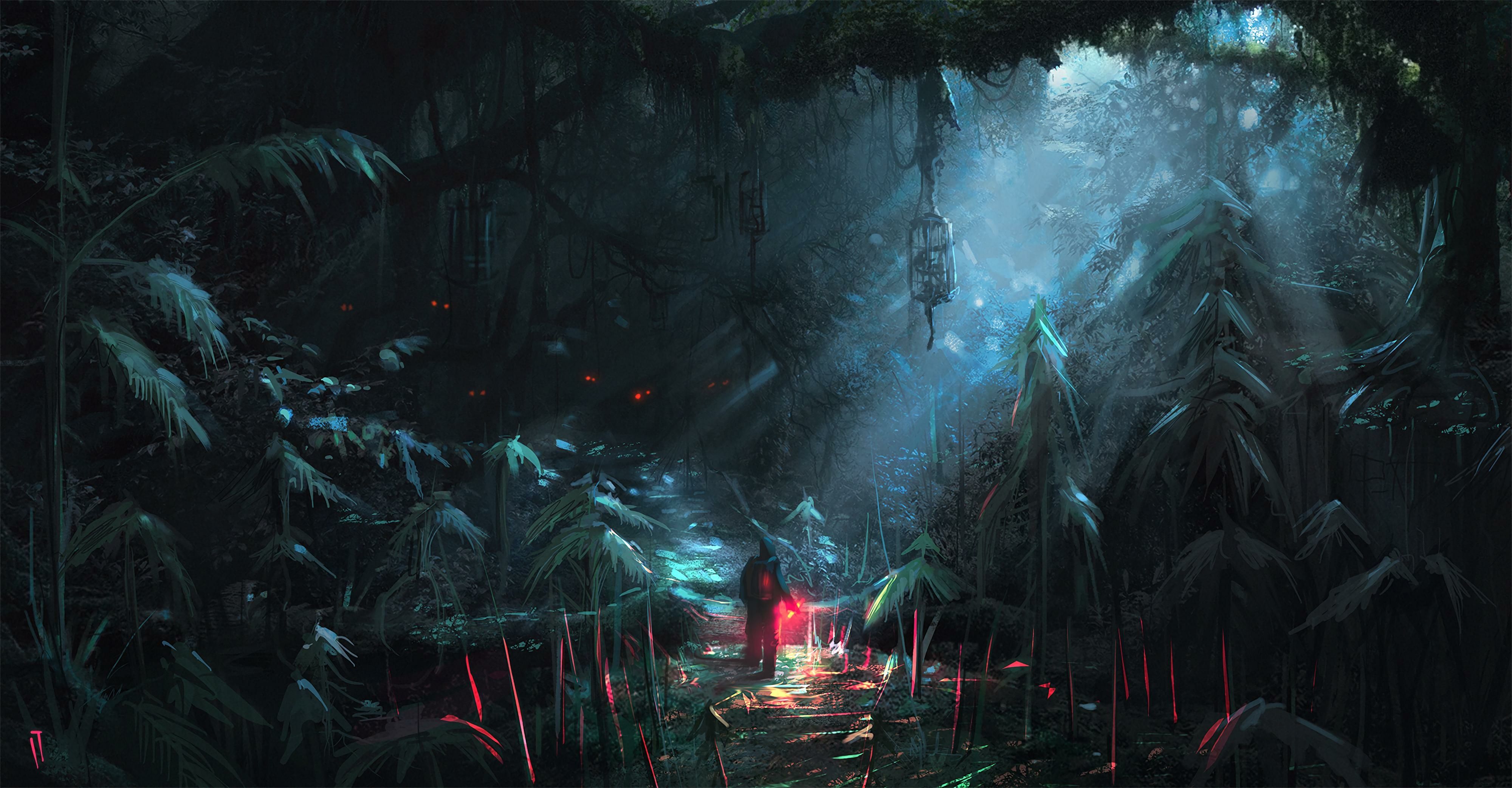 4000x2086 Creepy HD Forest Wallpaper, HD Artist 4K Wallpaper, Image and Background