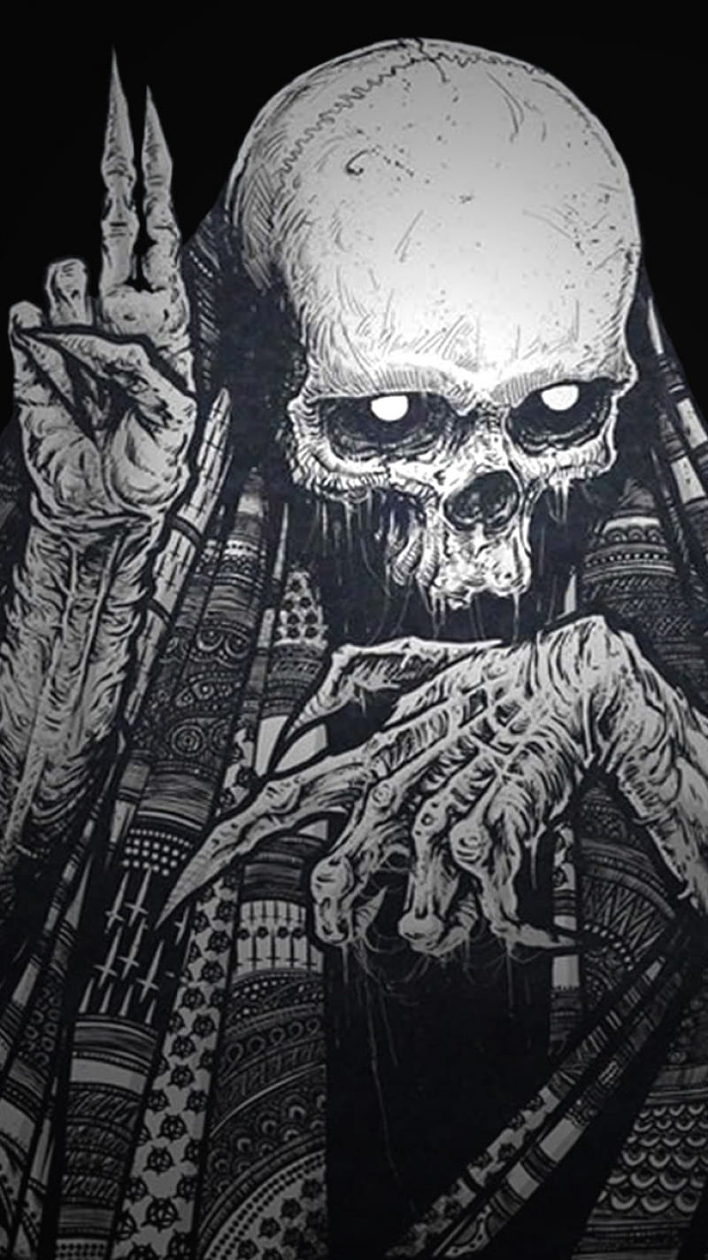 800x1422 Inner demons, claws, creepy, horror, skull, HD phone wallpaper