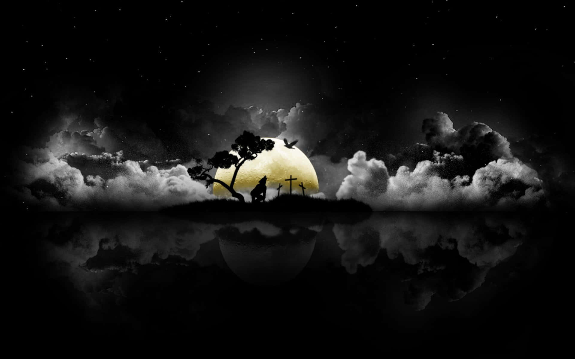 1920x1200 Download Unsettling Atmosphere in a Foggy Forest Wallpaper