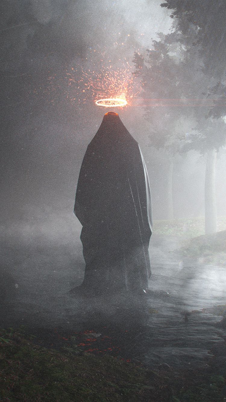 750x1334 iPhone X wallpaper. ghost rain dark scary art