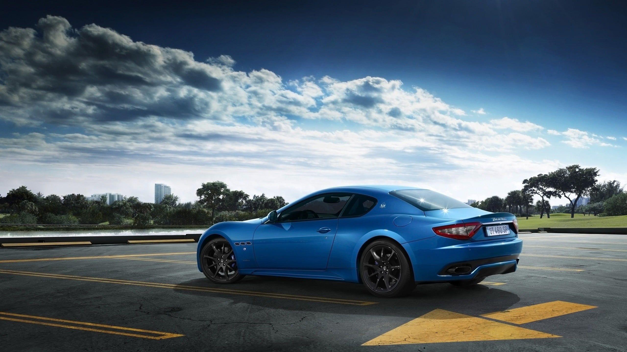 2560x1440 Blue 5 Door Hatchback, Maserati, Maserati GranTurismo, Maserati Granturismo Sport HD Wallpaper