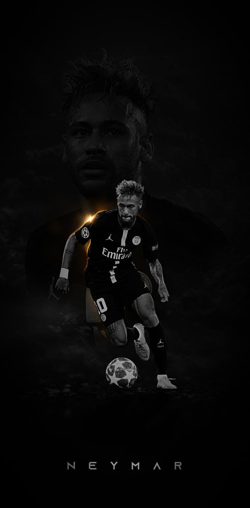 850x1727 Neymar Junior by GFXRosso, neymar dark HD phone wallpaper
