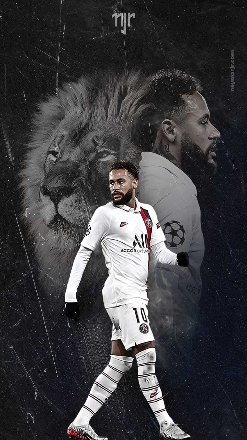 850x1511 Neymar black HD wallpaper