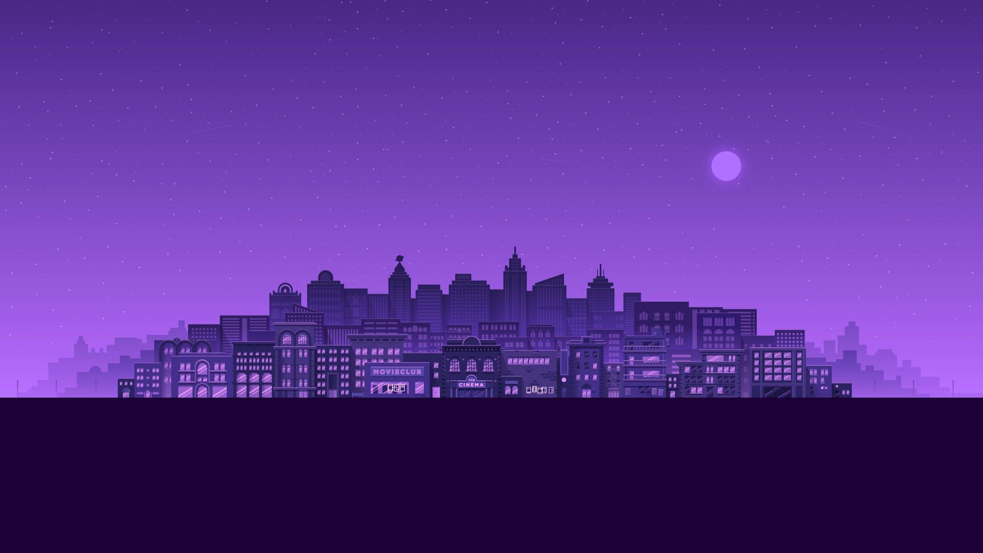 1920x1080 Download Purple City At Night Wallpaper