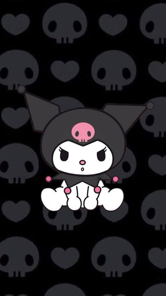 675x1200 Kuromi Black Wallpaper