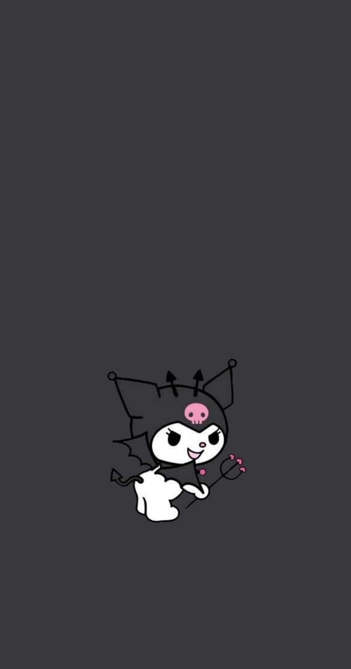 720x1370 Download Kuromi iPhone Plain Black Wallpaper