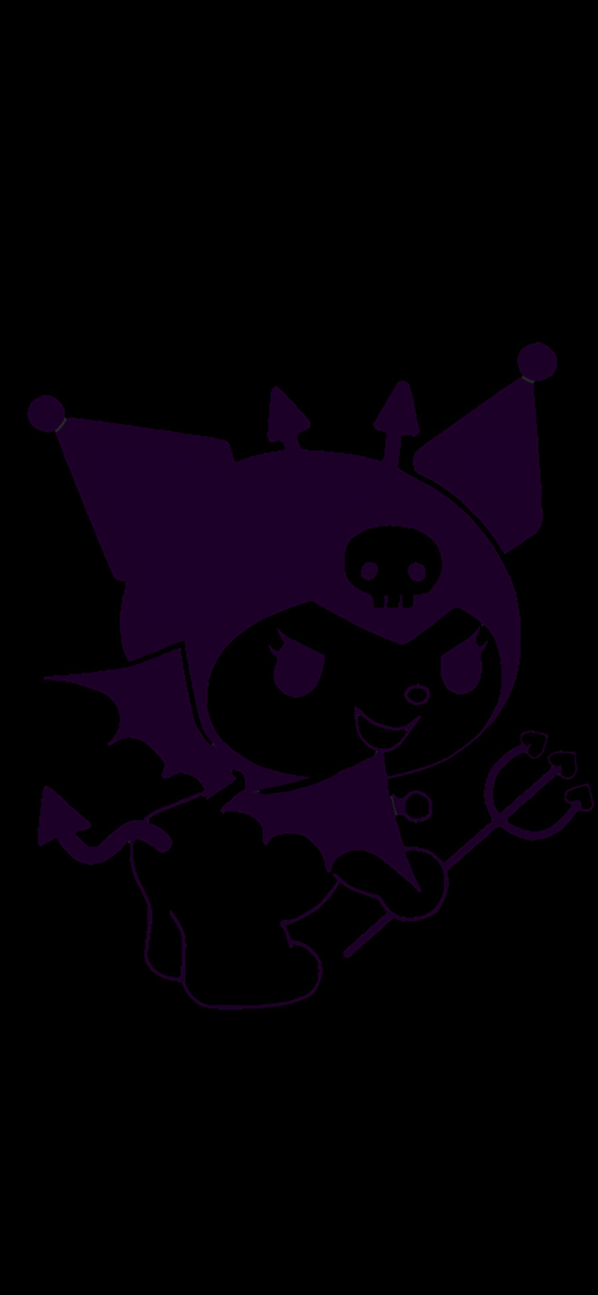 2000x4329 Purple Kuromi Sanrio Black Wallpaper Cute Wallpaper
