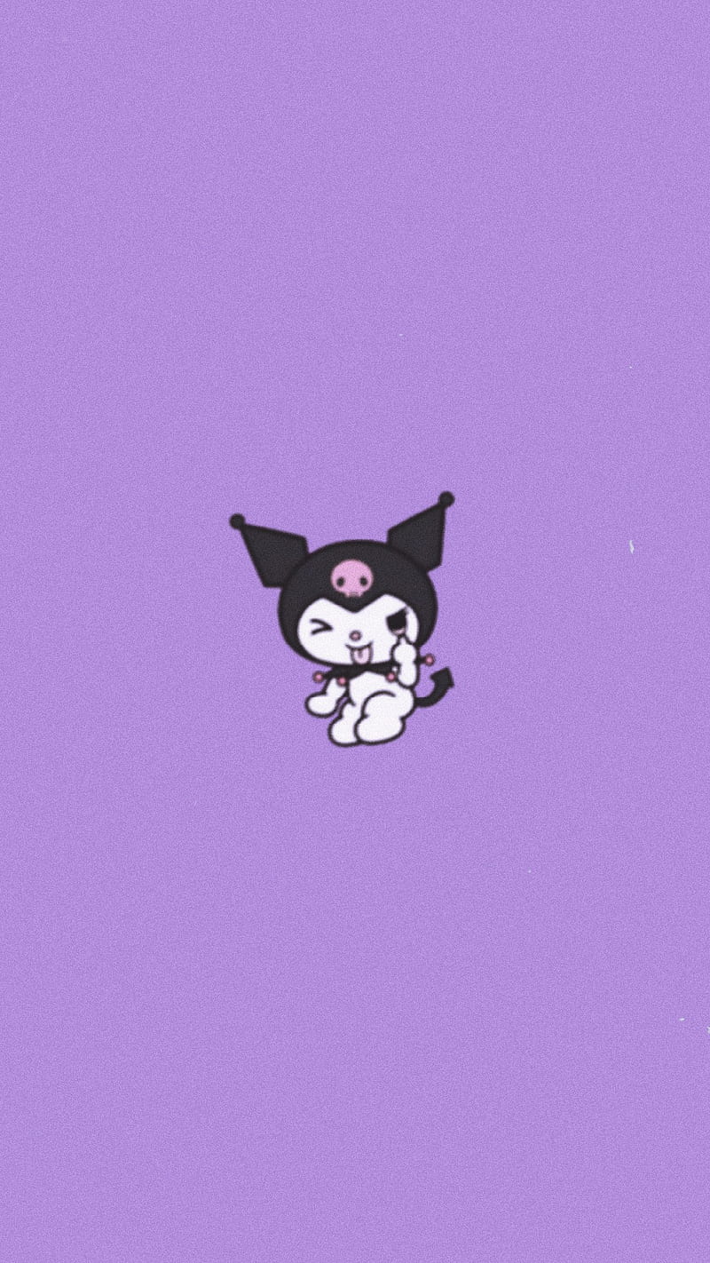 800x1422 Kuromi, cute black, dark, hello kitty, my melody, purple, sanrio, HD phone wallpaper