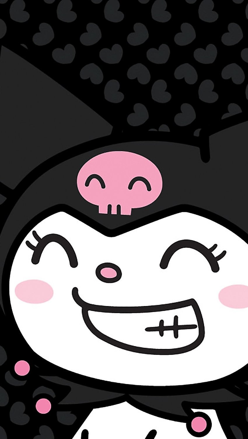 850x1502 Kuromi smiling Kitty Wallpaper for iPhone and Mobile Phone