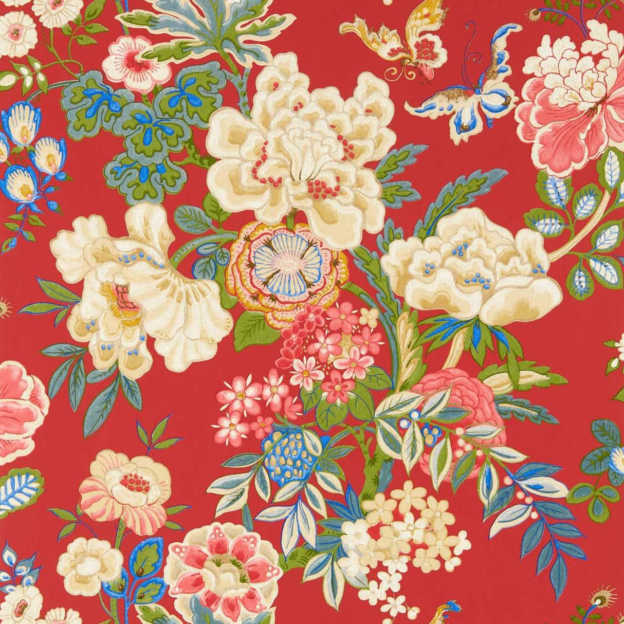 1214x1214 Wallpaper Sanderson Peony Cinnabar Red Dwaw217119