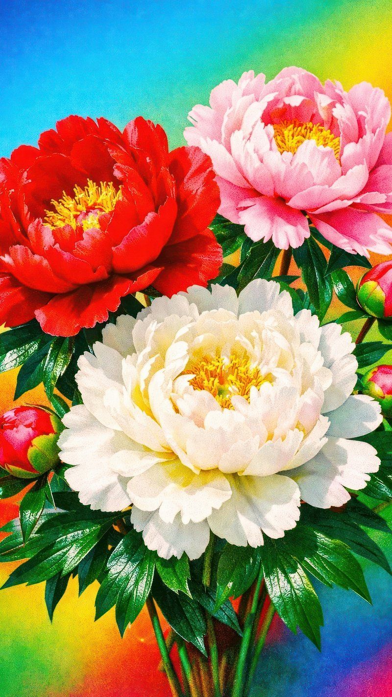 800x1422 Peony Background Red Image Wallpaper