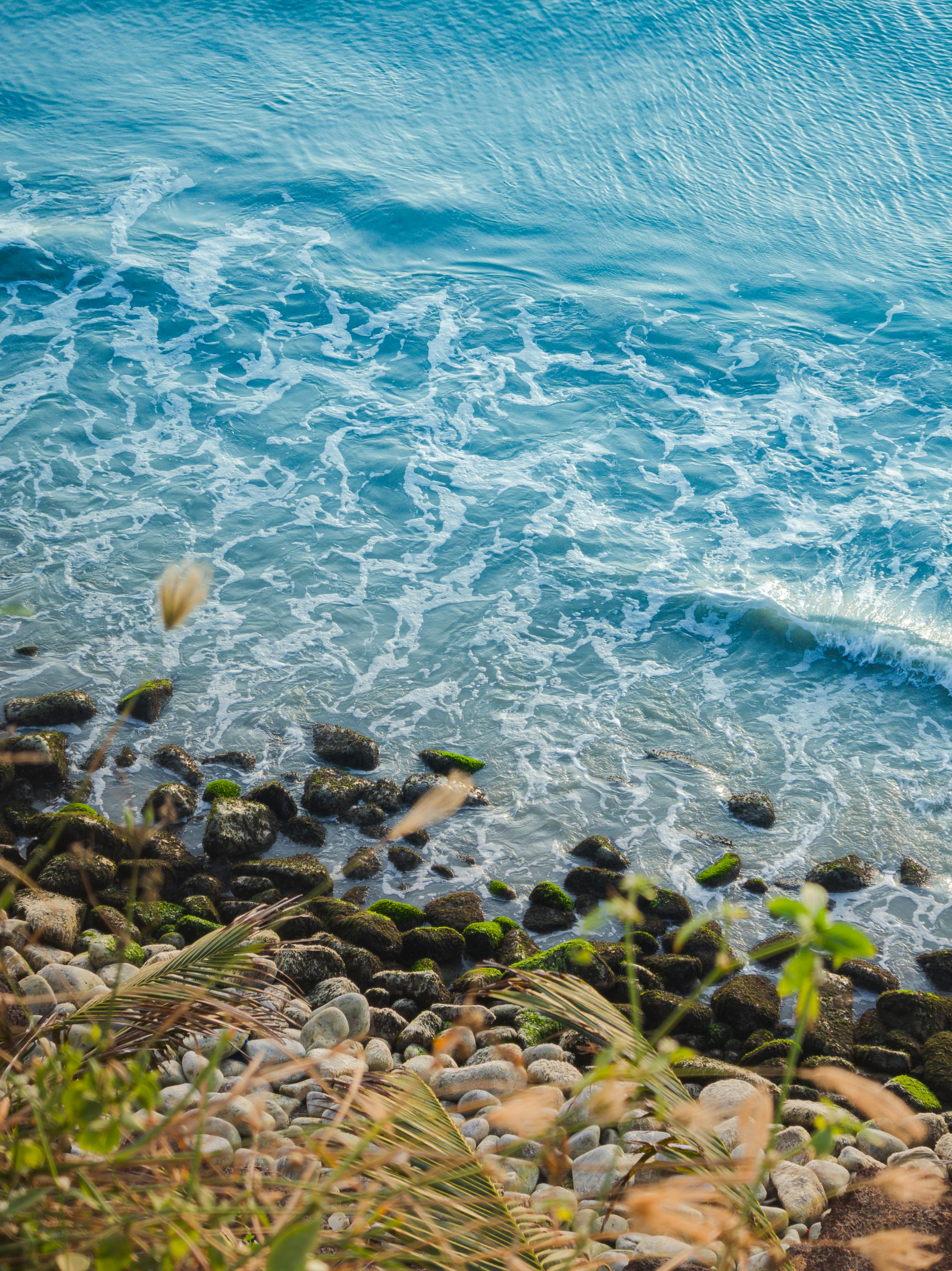 3044x4064 Aerial View of Varkala Beach Waves · Free